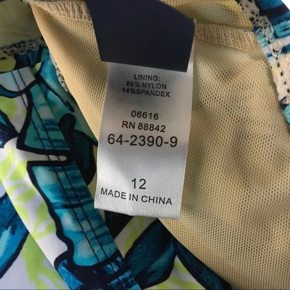 Swimsuits For All Tropical Print Halter Tankini‎ Top Size 12 - Picture 6 of 6